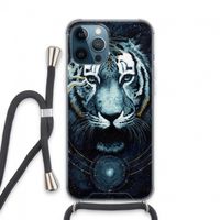 Darkness Tiger: iPhone 13 Pro Max Transparant Hoesje met koord
