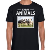 Kudde koeien t-shirt met dieren foto farm animals zwart voor heren