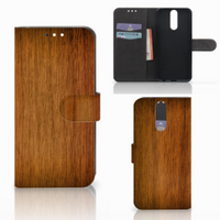 Huawei Mate 10 Lite Book Style Case Donker Hout - thumbnail