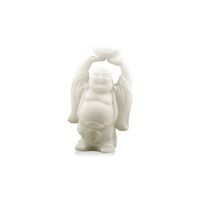 Sneeuwkwarts Beeldje Boeddha met Schaal Boven Hoofd (12 cm) - thumbnail