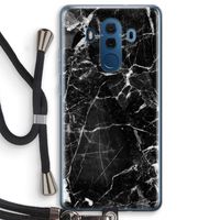 Zwart Marmer 2: Huawei Mate 10 Pro Transparant Hoesje met koord