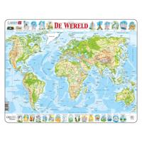 Selecta Larsen legpuzzel kaart wereld - geografisch, 80st.
