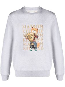 Maison Kitsuné sweat à imprimé renard signature - Gris