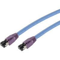 Smart 50.9101 RJ45 Netwerkkabel, patchkabel CAT 8.1 S/FTP 0.50 m Blauw Vergulde steekcontacten, Snagless 1 stuk(s) - thumbnail