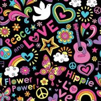 Hippie Sixties feest thema bierviltjes/onderzetters - 50x stuks - tafel versiering