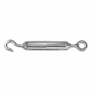 AMIG Spanschroeven/draadspanner met haak/oog - 1x - 11cm - 316L RVS - 120kg - M6 schroefdraad