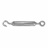 AMIG Spanschroeven/draadspanner met haak/oog - 1x - 11cm - 316L RVS - 120kg - M6 schroefdraad