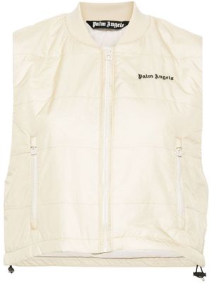 Palm Angels gilet matelassé à logo imprimé - Tons neutres