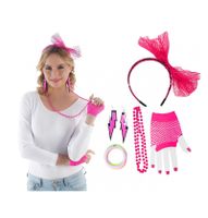 80's Set 5-Delig Neon Roze