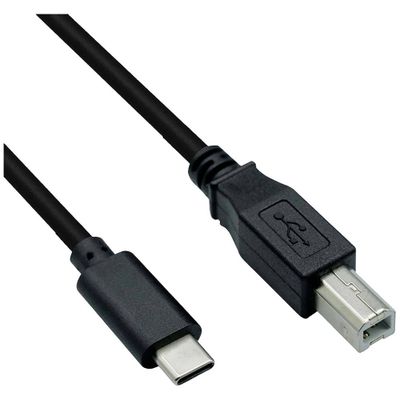 ROLINE USB2.0 Type C Kabel, C - B, M/M, zwart, 1,8 m ROLINE USB2.0 Type C Kabel, C - B, M/M, zwart, 1,8 m