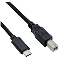 ROLINE USB2.0 Type C Kabel, C - B, M/M, zwart, 1,8 m - thumbnail