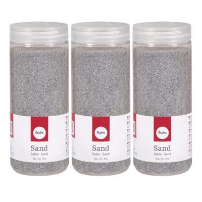 Hobby Fijn decoratie zand korrels - 3x - zilver - 475 ml - zandkorrels - knutselmateriaal