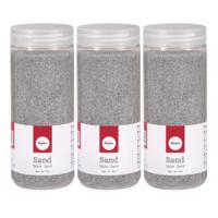Hobby Fijn decoratie zand korrels - 3x - zilver - 475 ml - zandkorrels - knutselmateriaal