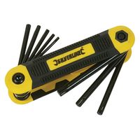 Torx sleutelset 8-delig - staal - T9 t/m T40 - uitklapbaar - torx sleutels zakmes model - thumbnail