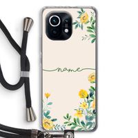 Gele bloemen: Xiaomi Mi 11 Transparant Hoesje met koord