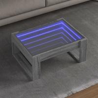 Salontafel met Infinity LED 70x53x30 cm grijs sonoma eikenkleur