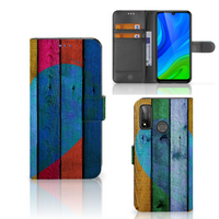 Huawei P Smart 2020 Book Style Case Wood Heart - Cadeau voor je Vriend - thumbnail