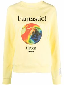 MSGM sweat Fantastic à logo imprimé - Jaune