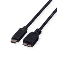 ROLINE 11.02.9006 USB-kabel 1 m USB 3.2 Gen 1 (3.1 Gen 1) USB C Micro-USB B Zwart - thumbnail