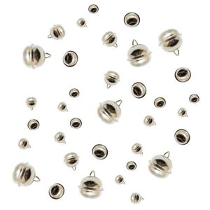 10x Metalen belletjes zilver met oog 20 mm hobby/knutsel benodigdheden