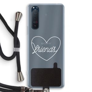 Friends heart pastel: Sony Xperia 5 II Transparant Hoesje met koord