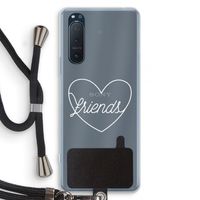 Friends heart pastel: Sony Xperia 5 II Transparant Hoesje met koord