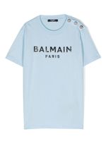 Balmain Kids t-shirt en coton à logo imprimé - Bleu - thumbnail