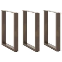Eettafelpoten 3 st U-vormig 70x(72-73) cm staal naturel