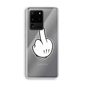 Middle finger white: Samsung Galaxy S20 Ultra Transparant Hoesje