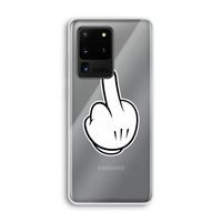 Middle finger white: Samsung Galaxy S20 Ultra Transparant Hoesje