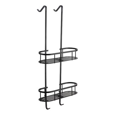 Doucherek Wiesbaden Style | Aan douchewand | Messing | Rond | Zwart mat