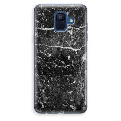 Zwart marmer: Samsung Galaxy A6 (2018) Transparant Hoesje