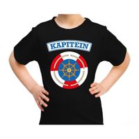 Kapitein verkleed t-shirt zwart voor kinderen