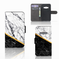 Samsung Galaxy Xcover 3 | Xcover 3 VE | Bookcase | Marmer Wit Zwart - Origineel Cadeau Man