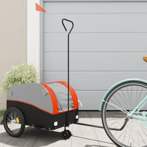 Fietstrailer 30 kg ijzer zwart en oranje