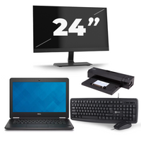 Dell Latitude E7240 - Intel Core i7-4e Generatie - 12 inch - 8GB RAM - 240GB SSD - Windows 10 Home + 1x 24 inch Monitor