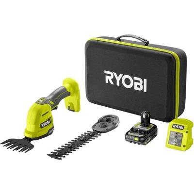 Grasschaar - plantenbeeldhouwer 18V RY18GSA-0 + 1 lithium+ 18V 2,0 Ah accu en 1 1,5 A lader + Opbergkoffer