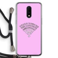 Home Is Where The Wifi Is: OnePlus 7 Transparant Hoesje met koord