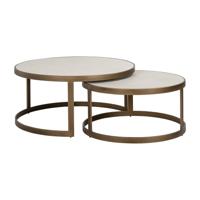 Richmond Ronde Salontafel Whitebone Eiken, Set van 2 stuks - Goud - thumbnail