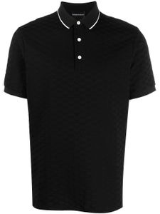 Emporio Armani polo à logo brodé - Noir