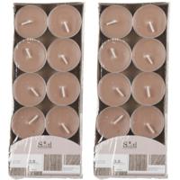 Arti Casa Geurtheelichtjes - 20x stuks - hout - bruin - was/paraffine - 3,5 uur