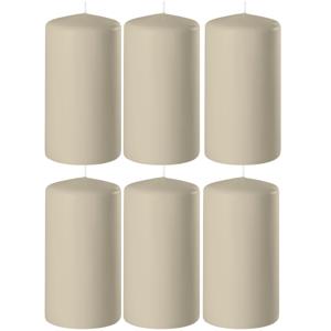 Enlightening Candles Cilinder/stompkaars - 8x - beige - D6 x H10 cm - 36 branduur