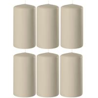 Enlightening Candles Cilinder/stompkaars - 8x - beige - D6 x H10 cm - 36 branduur