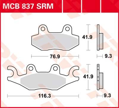 TRW Remblokken, en remschoenen voor de moto, MCB837SRM Sinter maxi scooter
