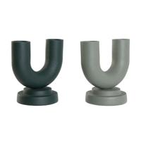 Vaas Home ESPRIT Groen Aluminium 18 x 13 x 19 cm (2 Stuks)