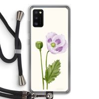 Purple poppy: Samsung Galaxy A41 Transparant Hoesje met koord
