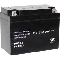 multipower MP20-6 Loodaccu 6 V 20 Ah Loodvlies (AGM) (b x h x d) 157 x 125 x 83 mm M5-schroefaansluiting Onderhoudsvrij, Geringe zelfontlading - thumbnail