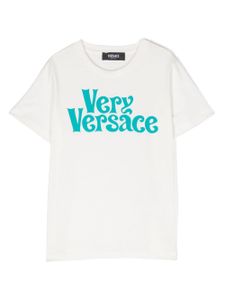 Versace Kids t-shirt en coton à logo imprimé - Blanc