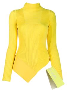 Off-White top asymétrique en maille - Jaune