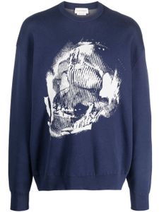 Alexander McQueen pull Skull Graffiti en jacquard - Bleu